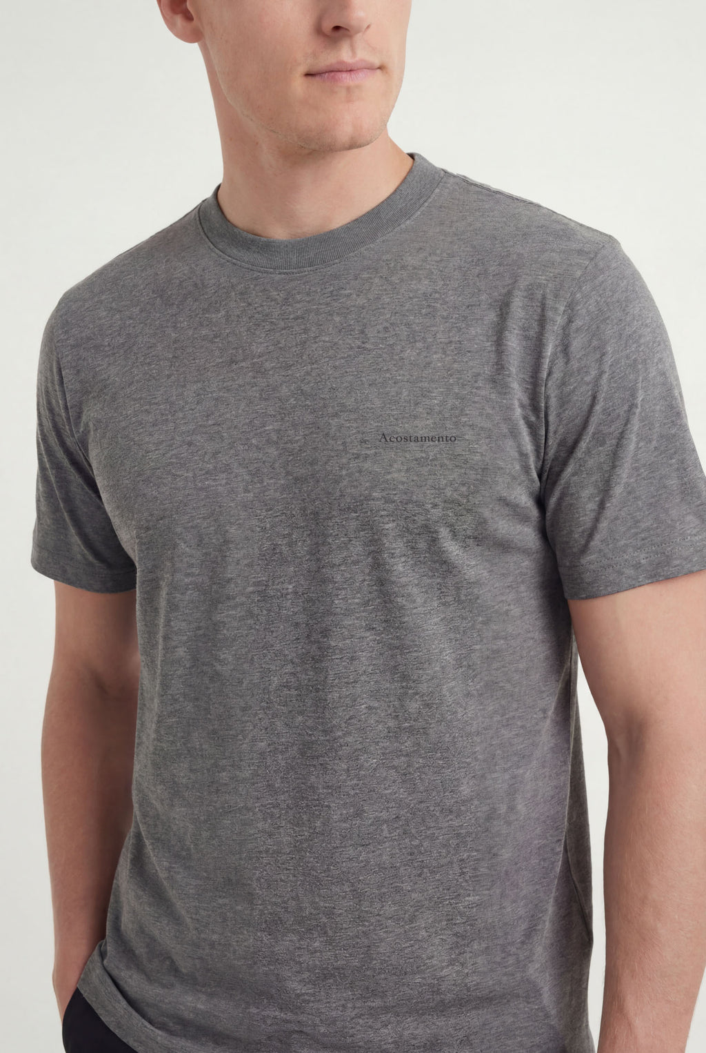 Camiseta Lobo Casual Masculina Acostamento Mescla