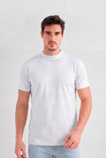Camiseta Casual Gola Ribana Masculina Acostamento Branco