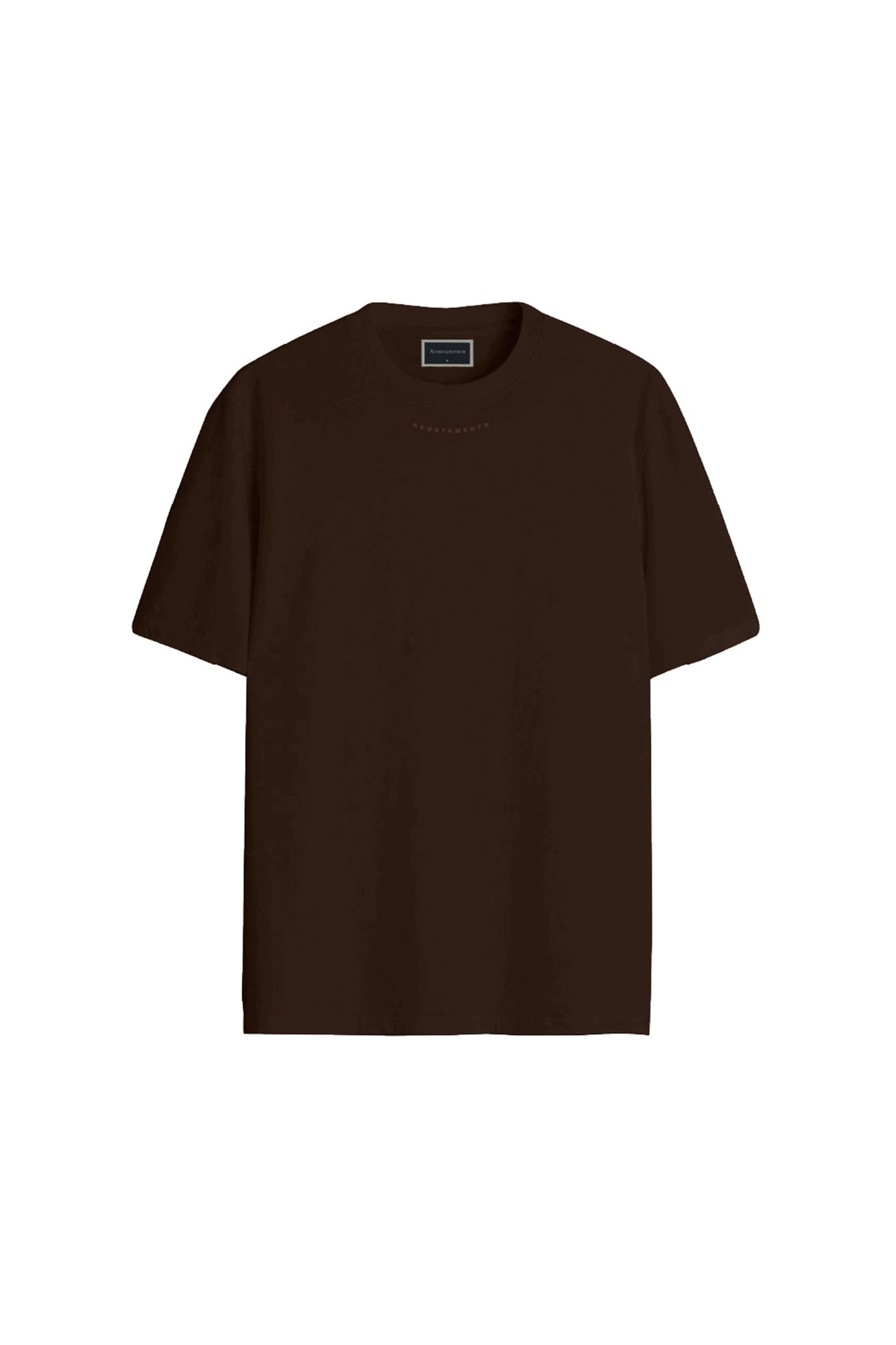 Camiseta Casual Gola Ribana Masculina Acostamento Marrom Ipe