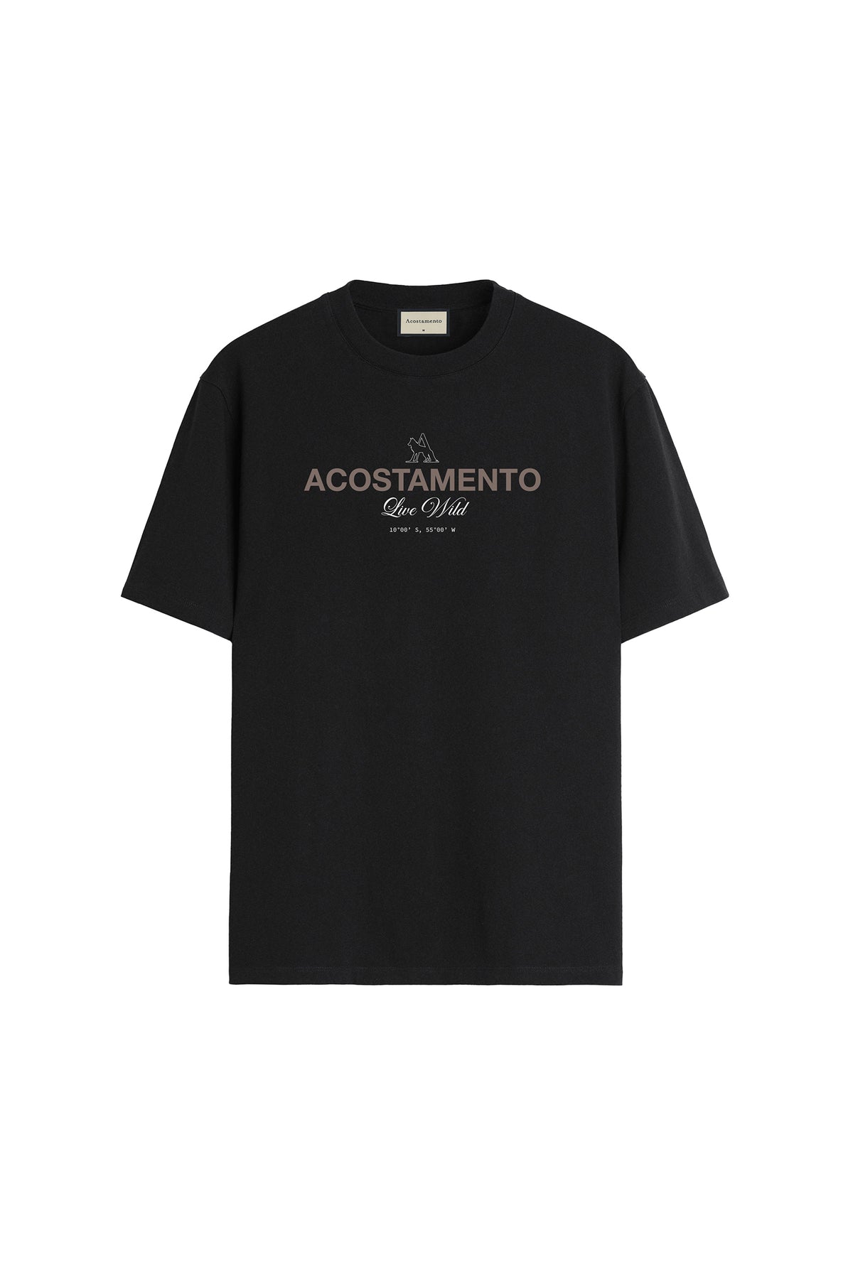 Camiseta Logo Print Masculina Acostamento Preto