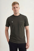 Camiseta Casual Minimalista Masculina Acostamento Verde Folhagem