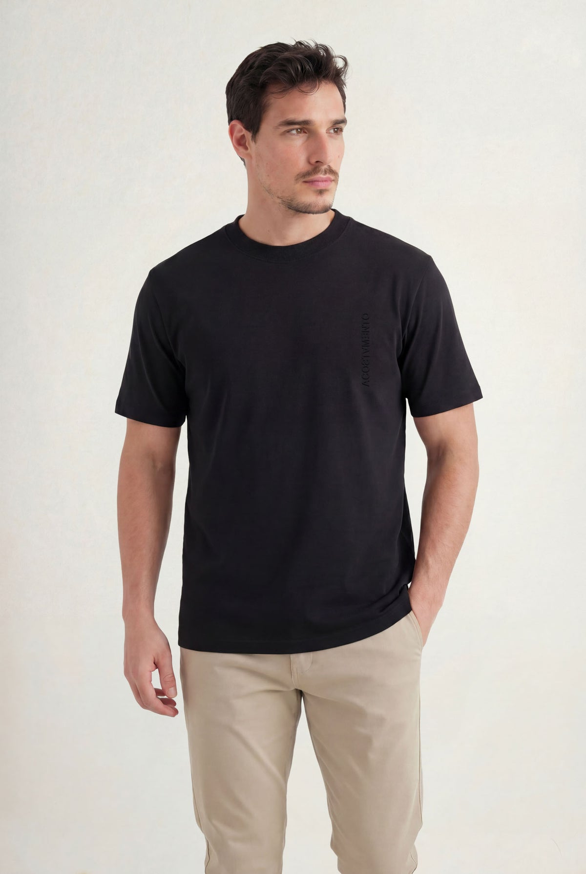 Camiseta Minimalista Premium Masculina Acostamento Preto