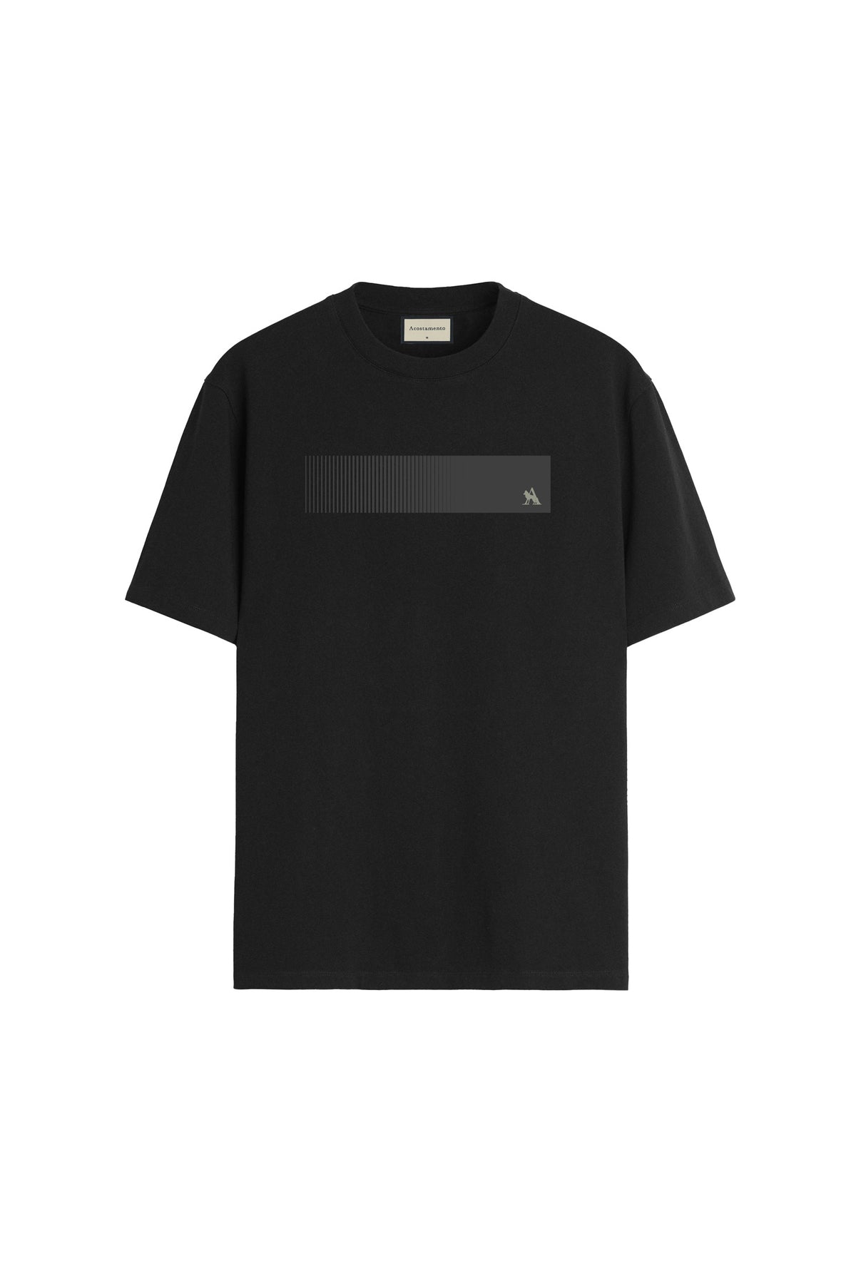 Camiseta Básica Estampada Masculina Acostamento Preto