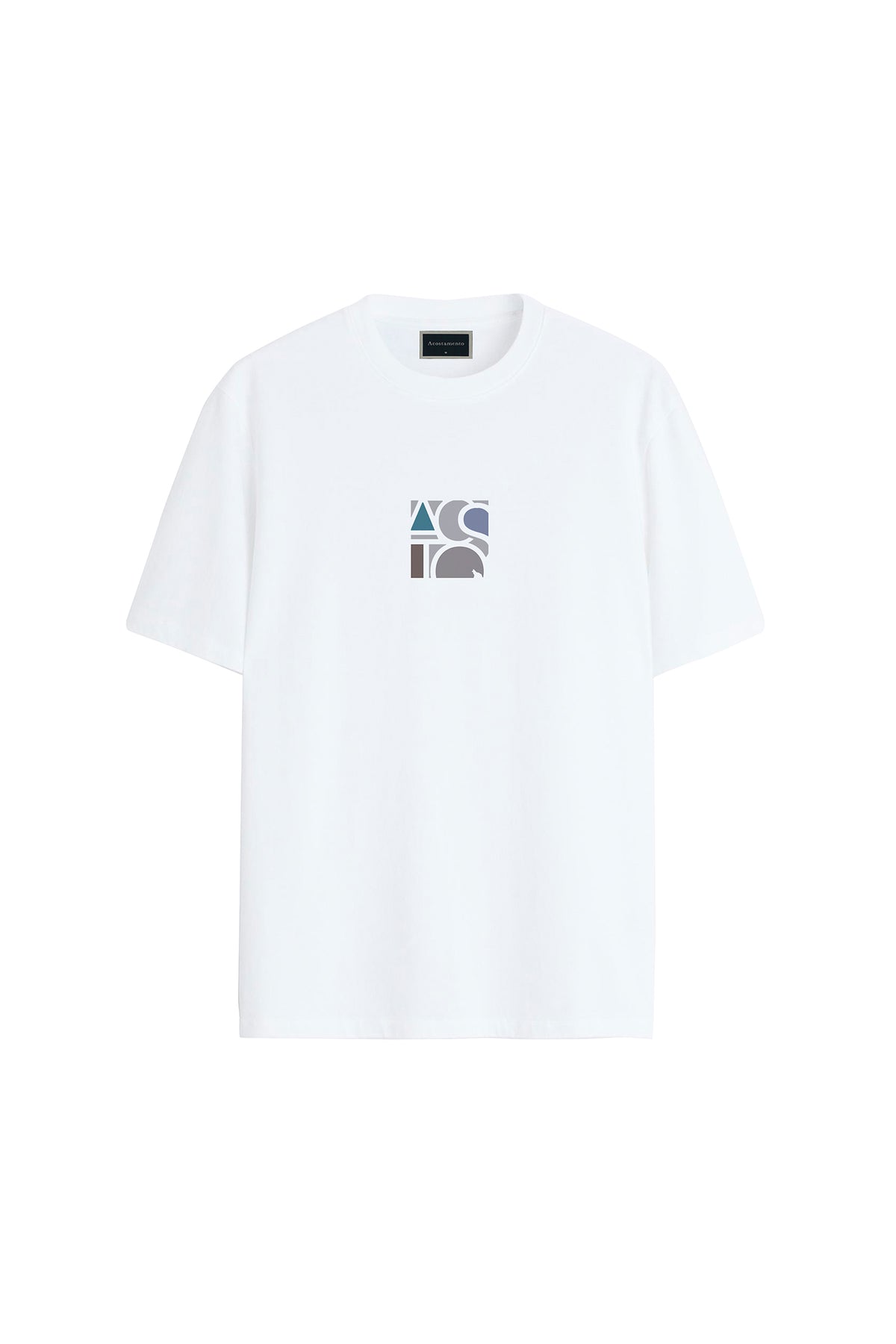 Camiseta Casual Abstrata Masculina Acostamento Branco