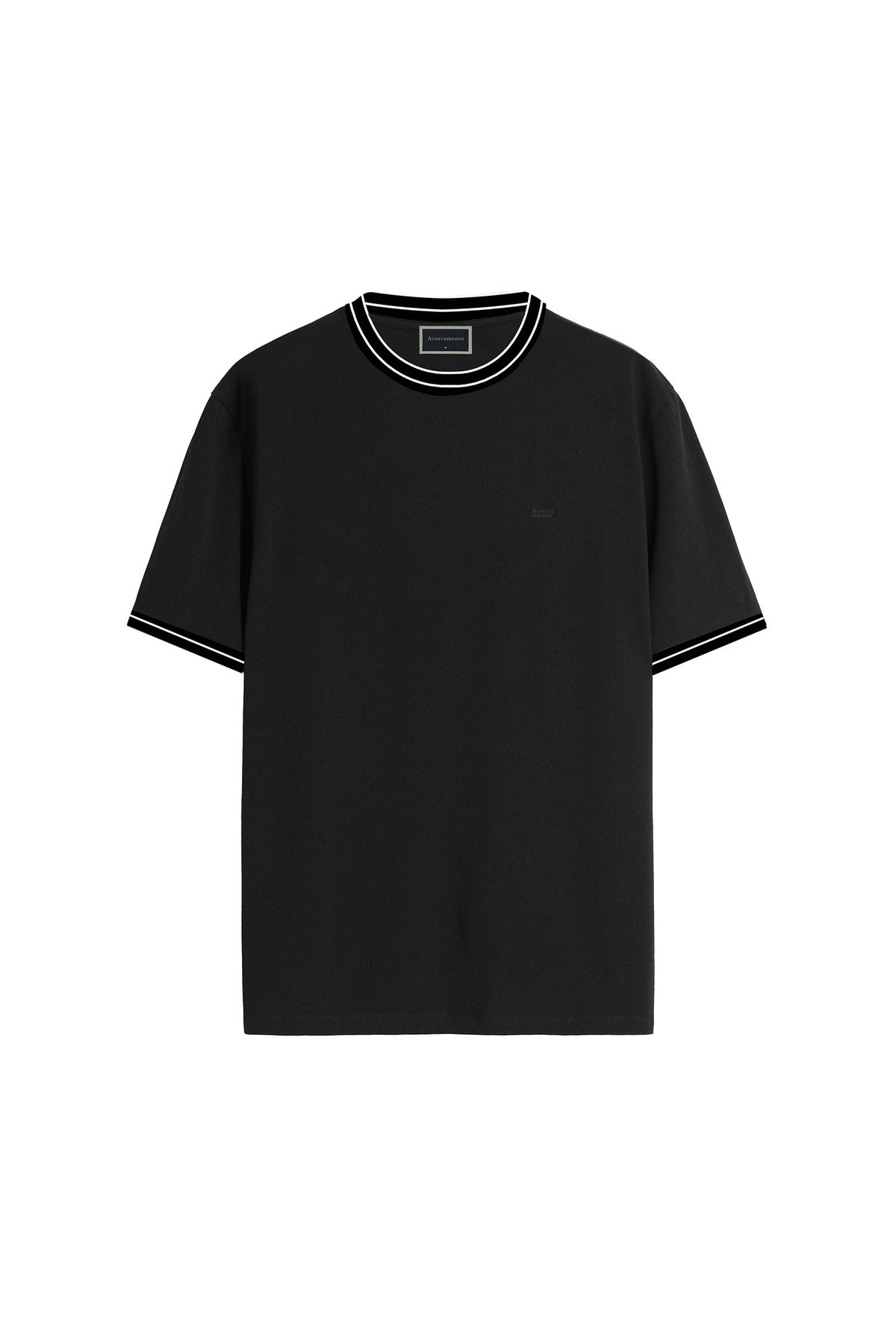 Camiseta Essencial Gola Frisos Masculina Acostamento Preto