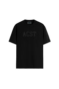 Camiseta Oversize Logo Bordado Masculina Acostamento Preto