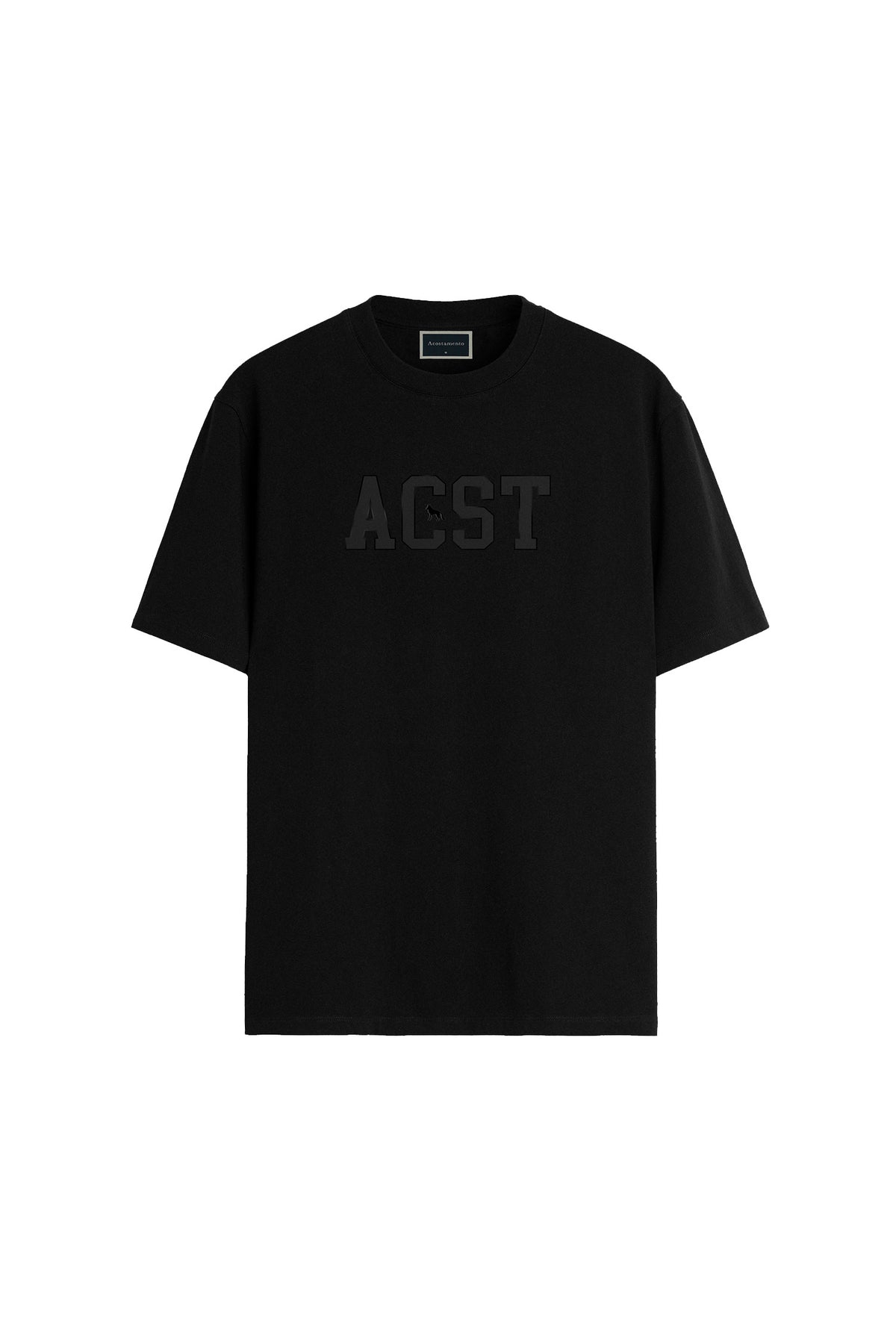 Camiseta Oversize Logo Bordado Masculina Acostamento Preto