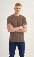 Camiseta Casual Masculina Acostamento Marrom Castanho