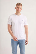 Camiseta Com Elastano Casual Masculina Acostamento Branco