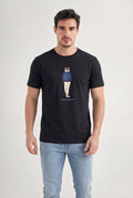 Camiseta Estampa Lobo Masculina Acostamento Preto