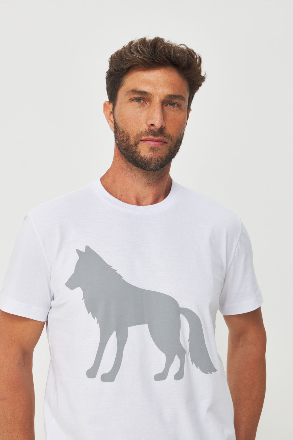 Camiseta Casual Estampada Masculino Acostamento Branco