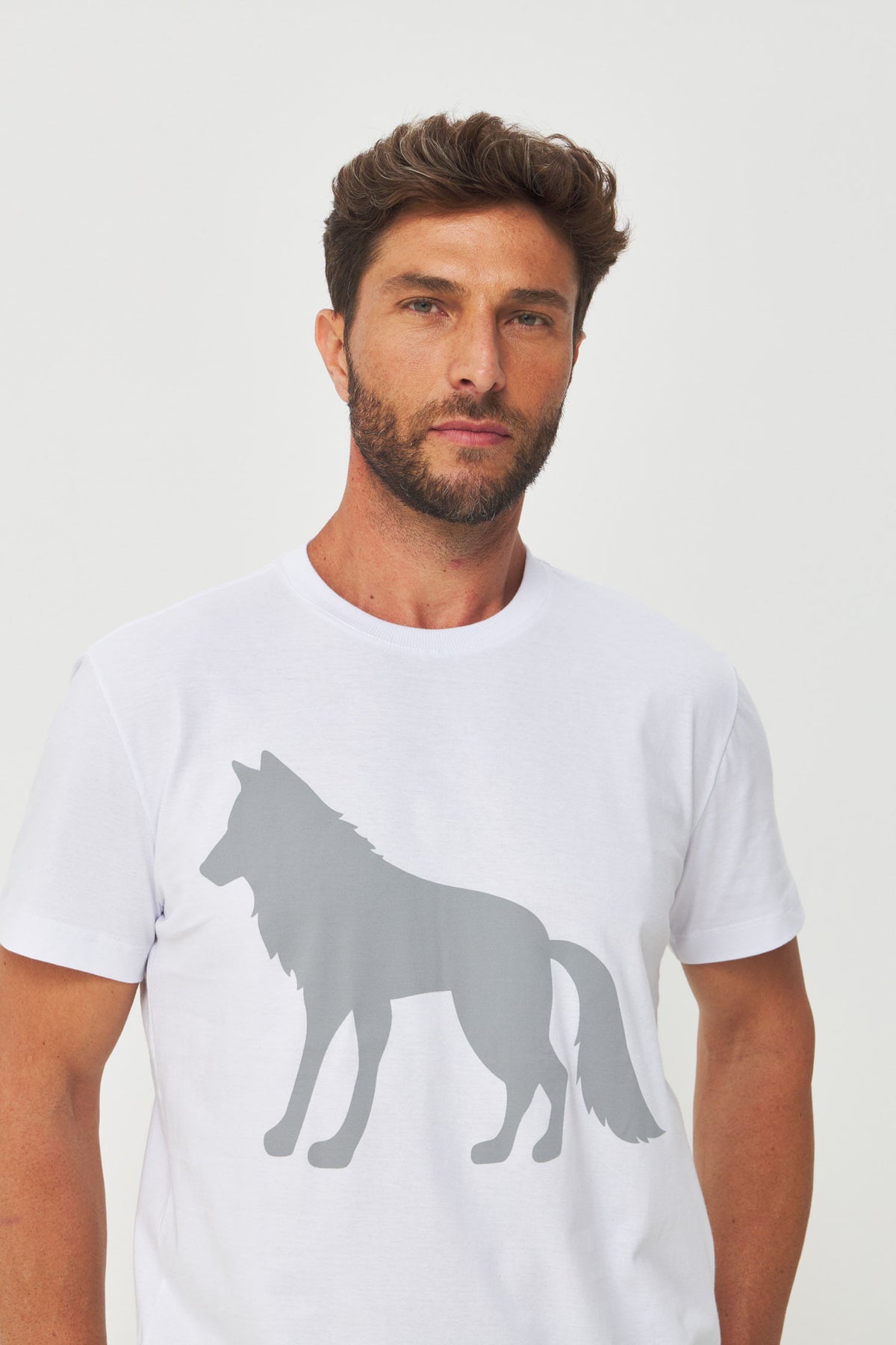 Camiseta Básica Estampada Masculina Acostamento Branco