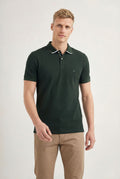 Polo Com Gola Friso Masculina Acostamento Marinho