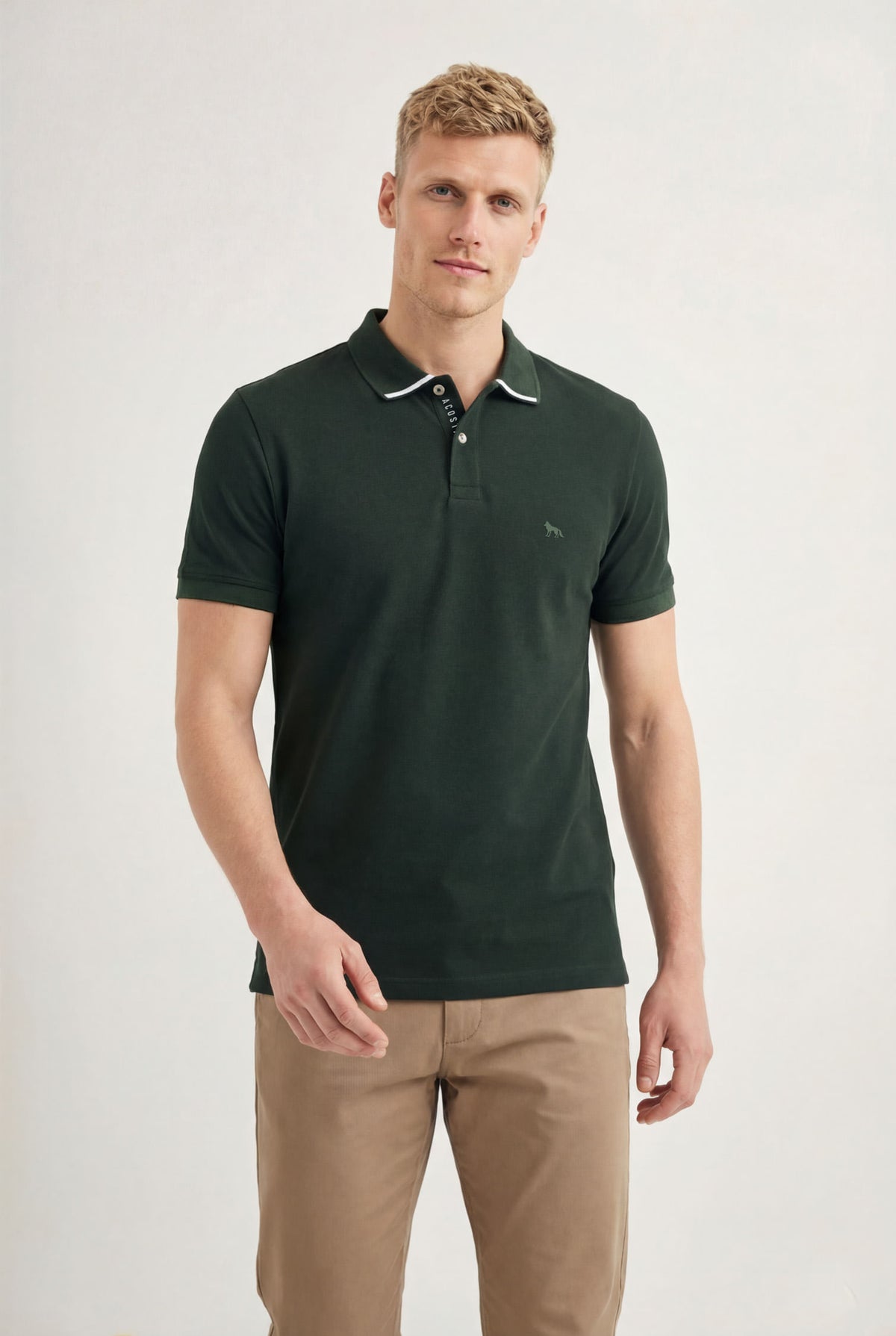 Polo Com Gola Friso Masculina Acostamento Marinho
