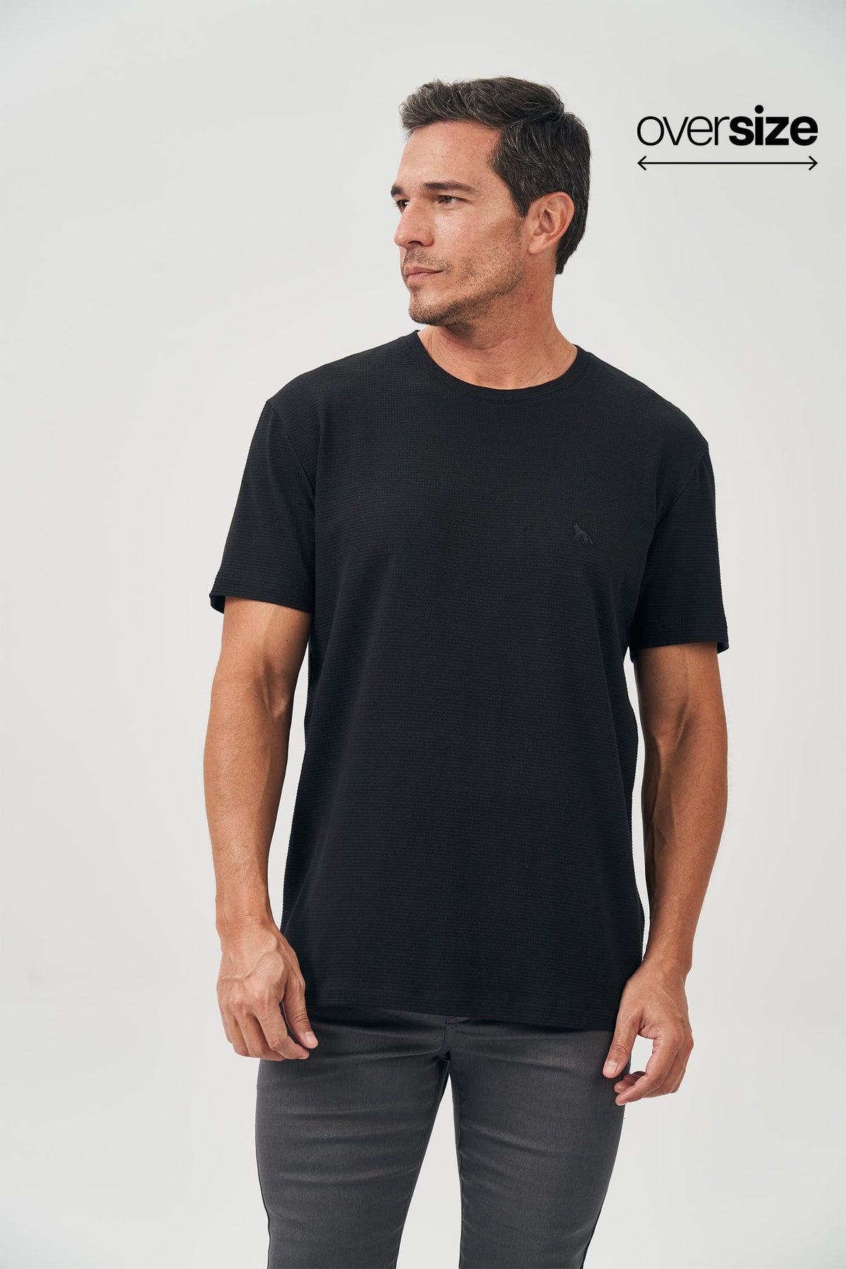 Camiseta Malha Square Masculina Oversize Acostamento Azul Navy