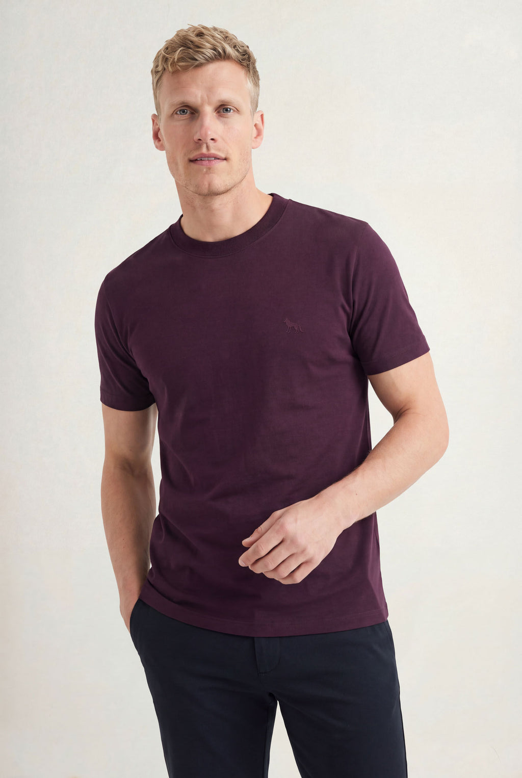 Camiseta Básica Lobo Bordado Masculina Acostamento Barca