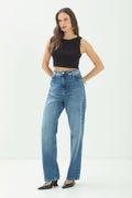 Calça Jeans Straight Clássica ACT Feminino Jeans Intermediario
