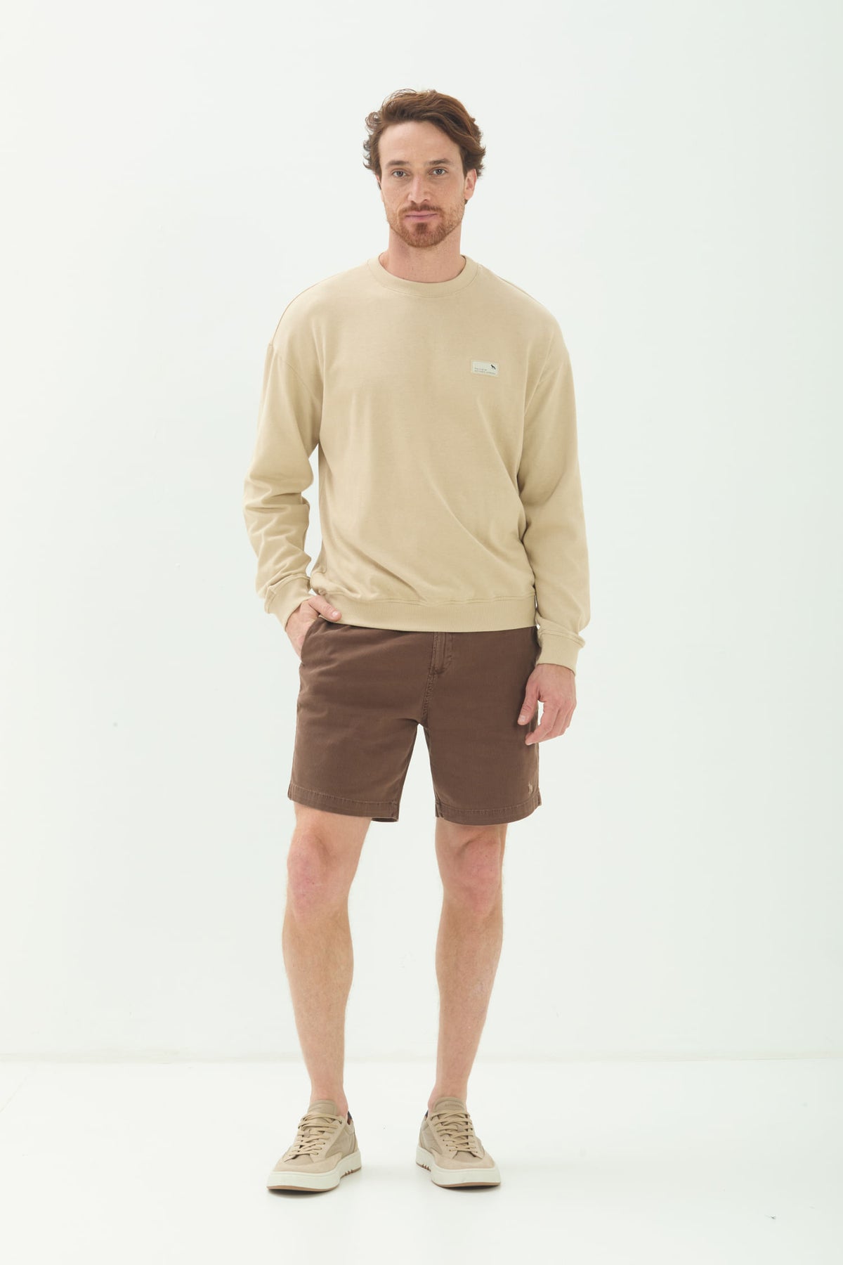Bermuda Texturizada Masculina Acostamento Marrom