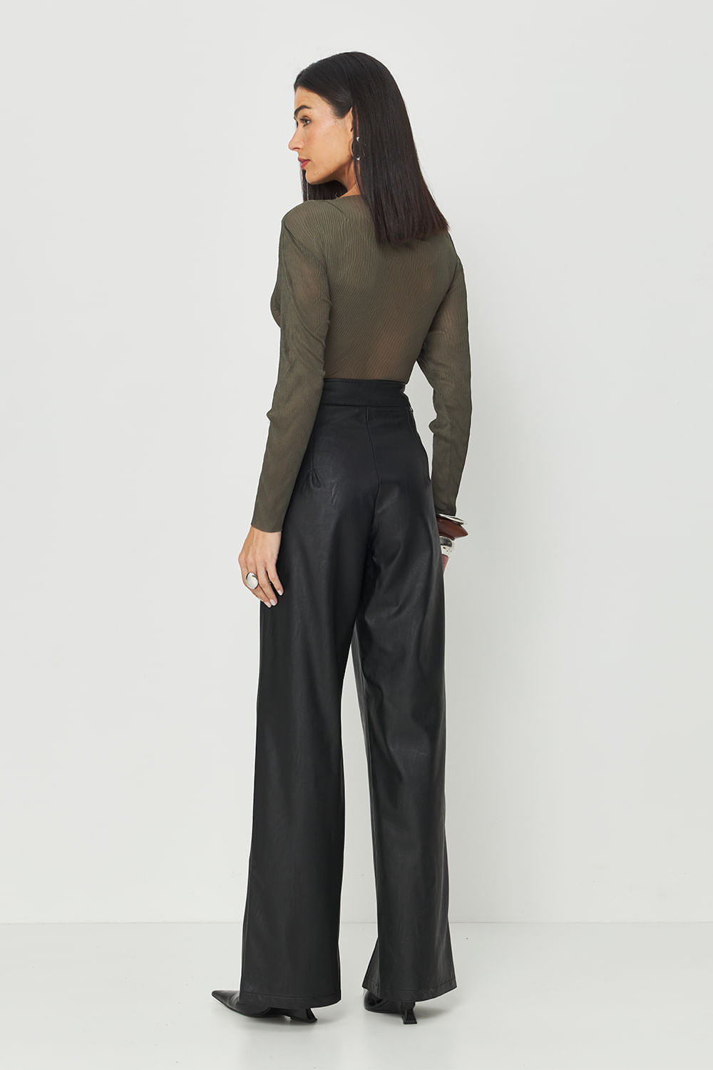 Blusa Manga Longa Texture Feminina Acostamento Deep Olive