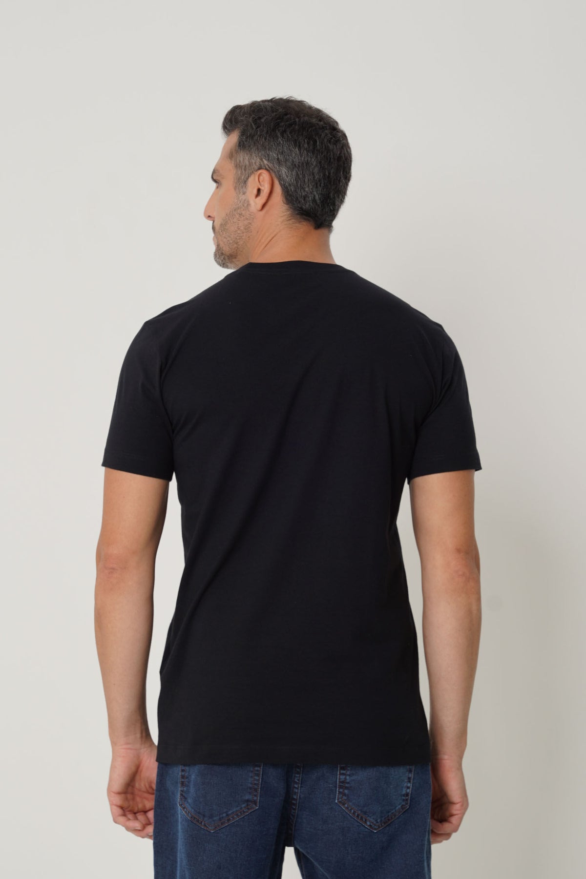 Camiseta Casual Estampada Masculina Acostamento Preto