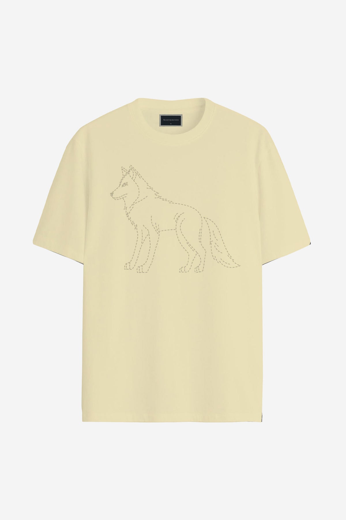 Camiseta Estampa Lobo Masculina Acostamento Amarelo Sunlight