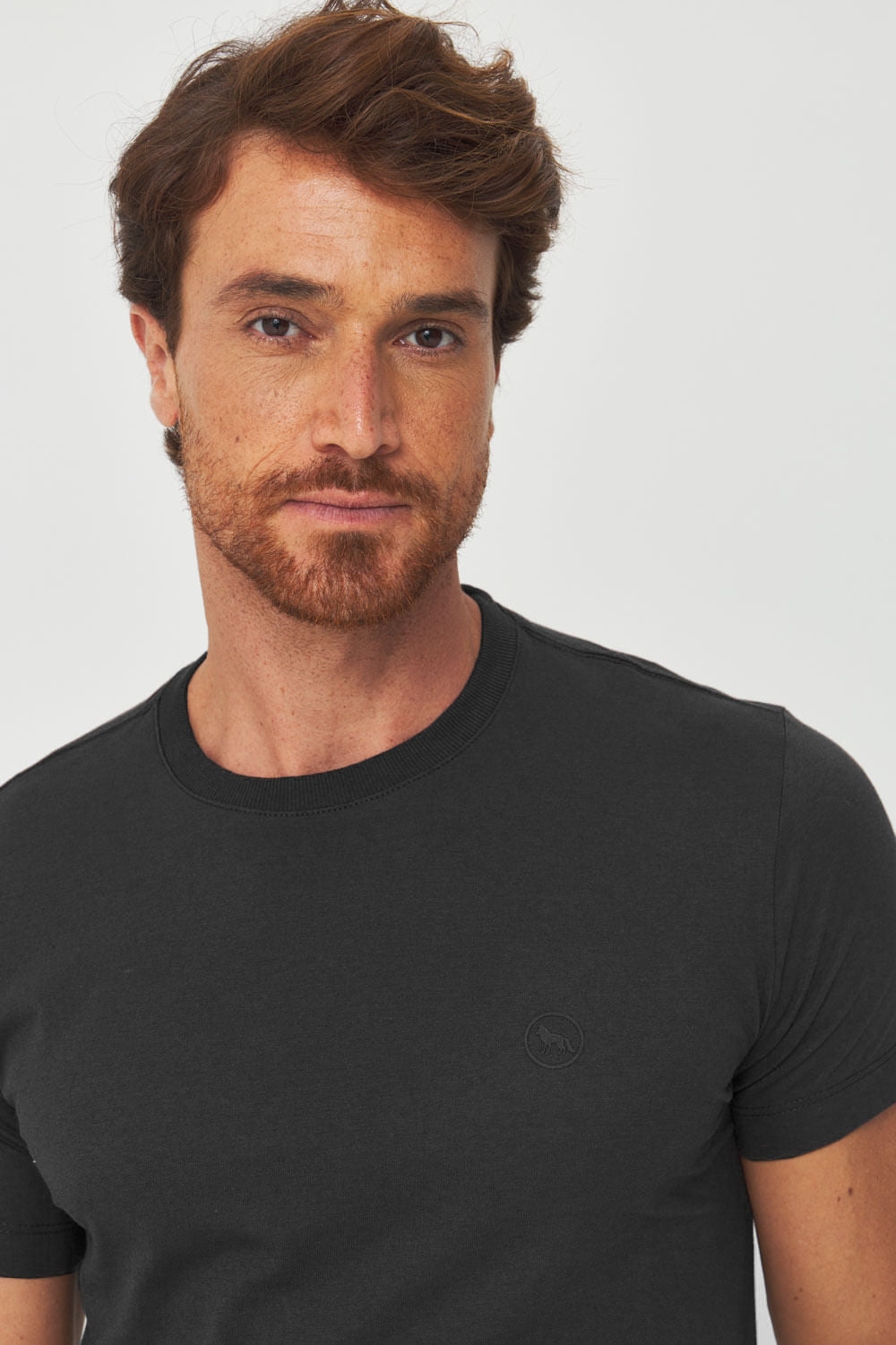 Camiseta Básica Com Logo Masculina Acostamento Preto