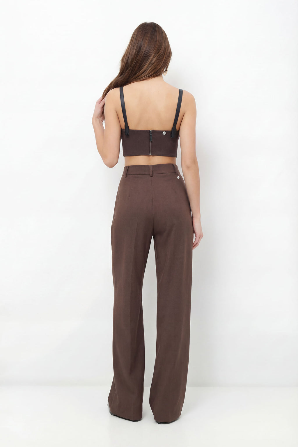 Top Estruturado Com Fivelas ACT Feminino Deep Brown