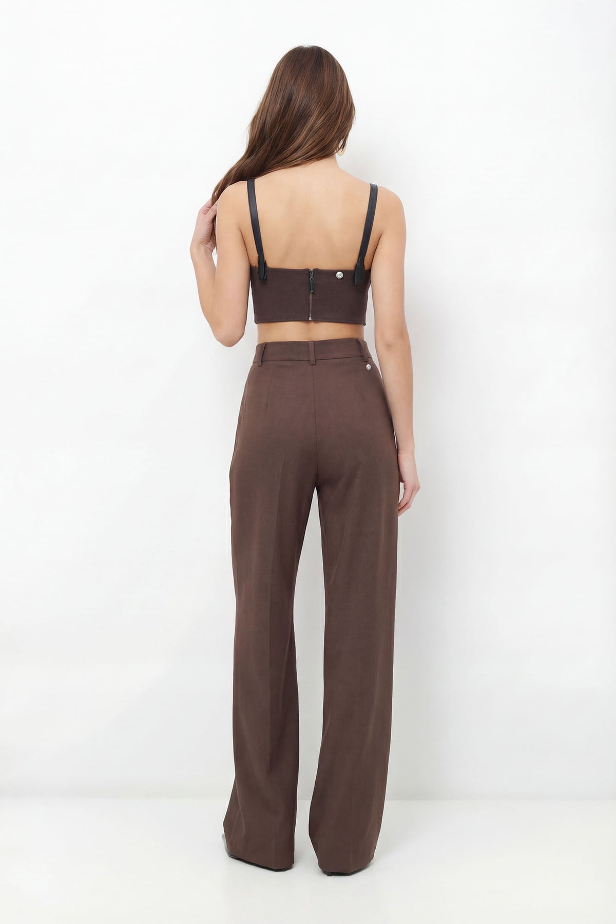 Top Estruturado Com Fivelas ACT Feminino Deep Brown
