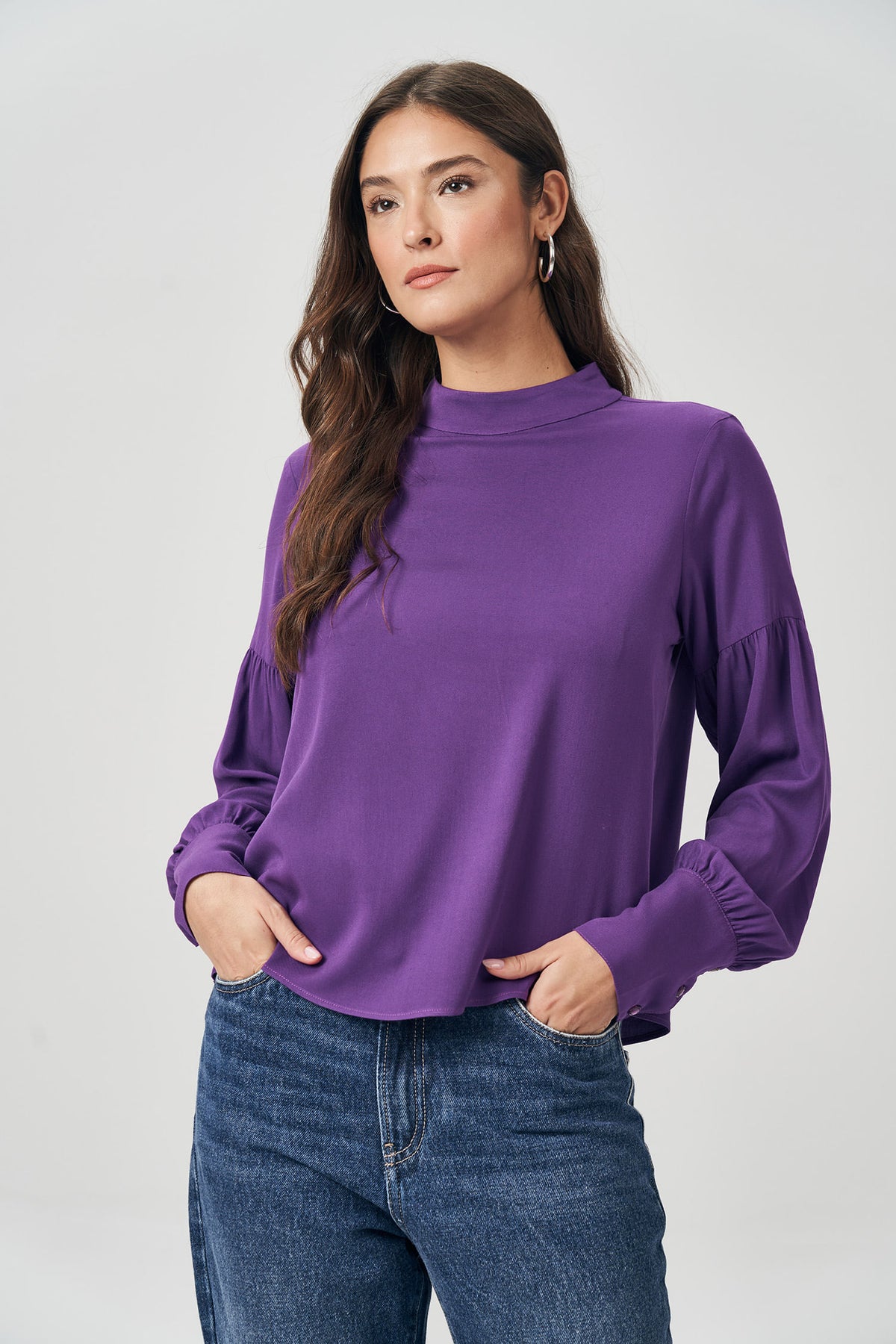 Blusa Manga Record Feminina Acostamento Purple
