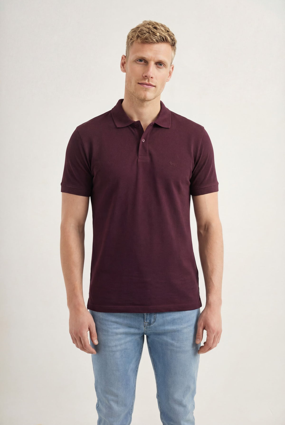 Polo Com Elastano Lobo Masculina Acostamento Verde Cidreira
