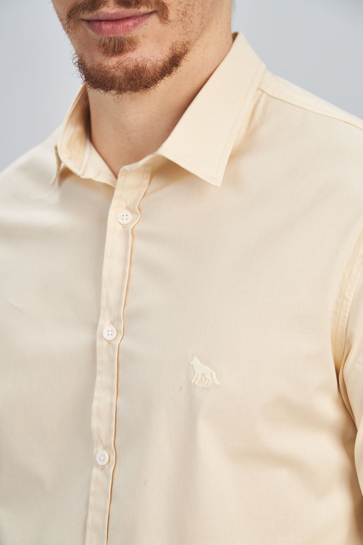 Camisa Manga Longa Office Masculina Acostamento Branco