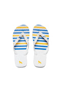 Chinelo Listrado Casual Masculino Acostamento Branco