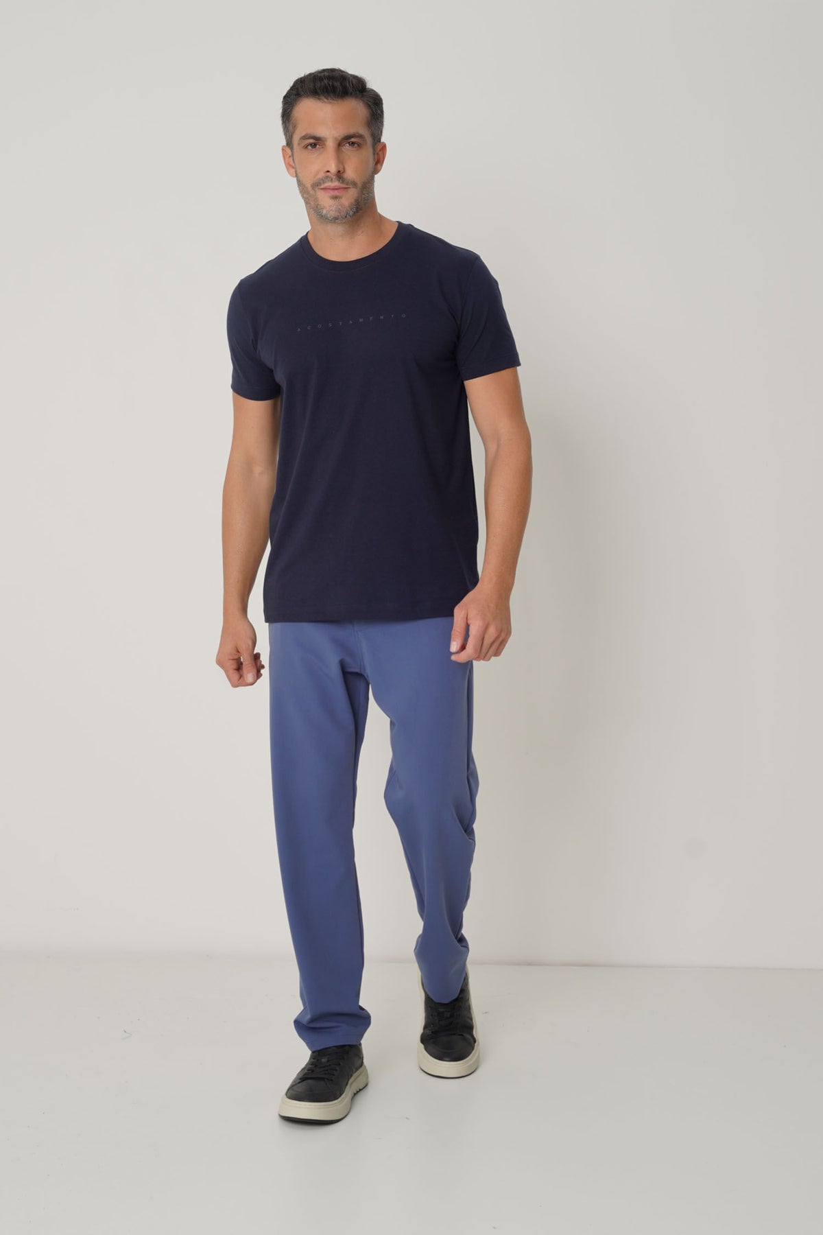 Calça Alfaiataria Clássica Masculina Acostamento Azul