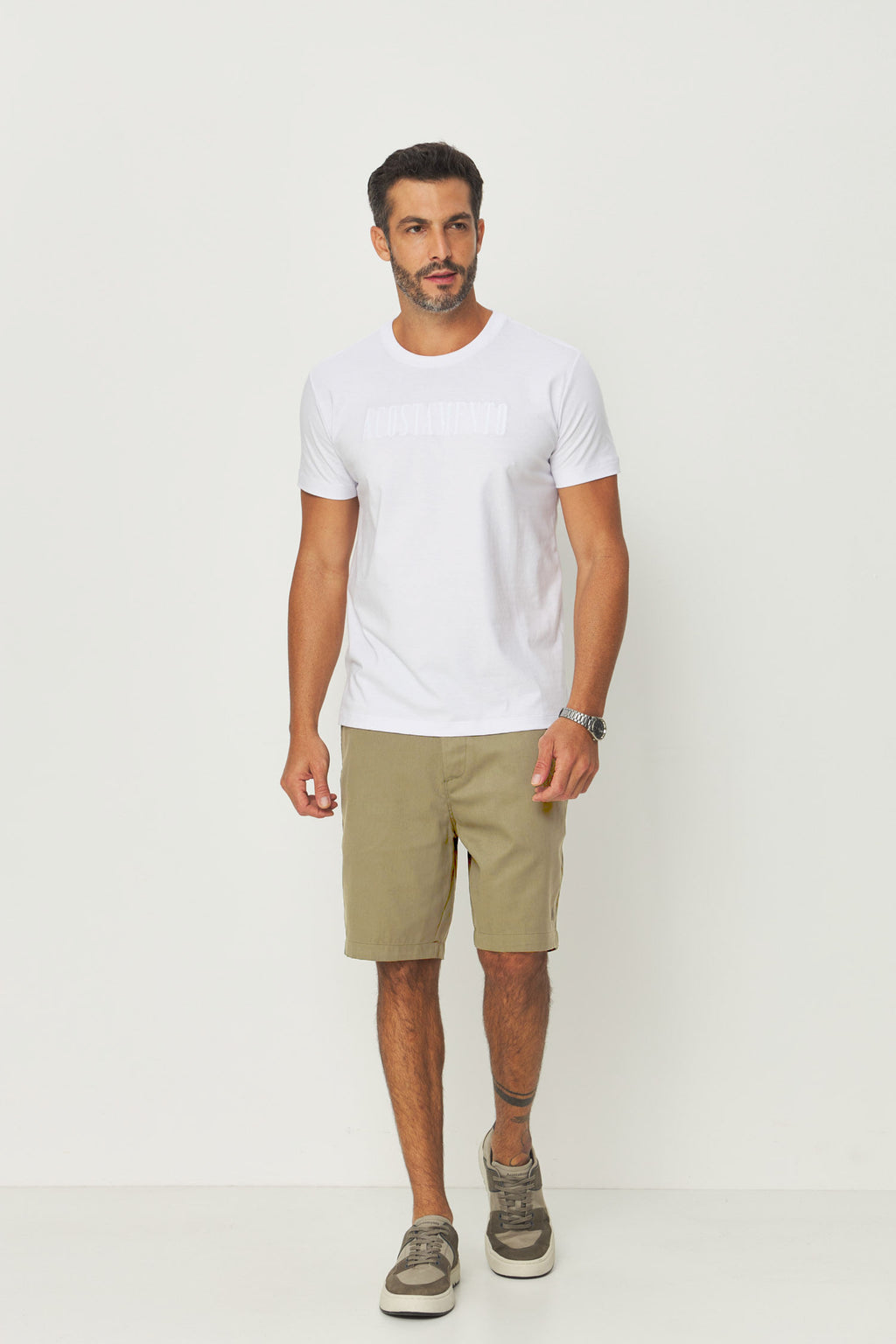 Bermuda Cotton Moderna Masculina Acostamento Areia