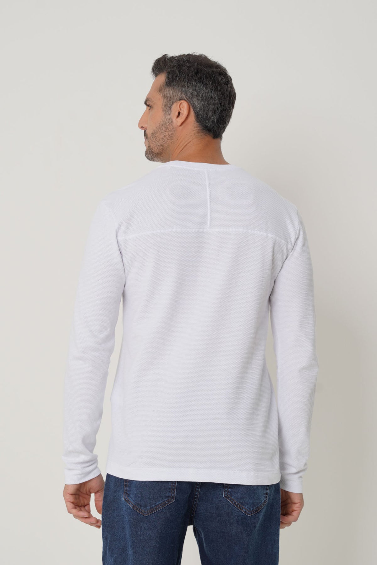 Camiseta Manga Longa Masculina Acostamento Branco