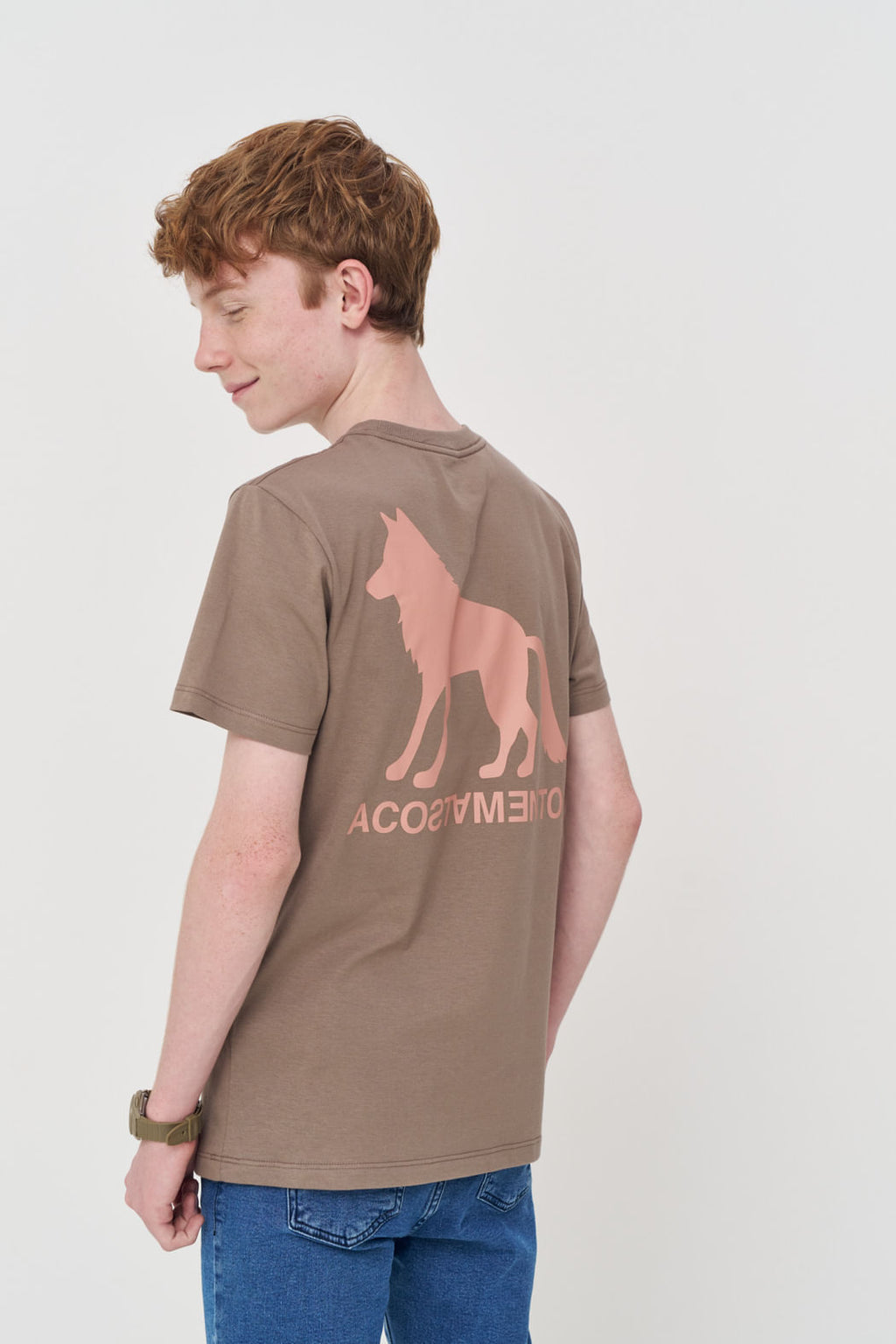 Camiseta Estampada Costas Menino Acostamento Next Capuccino