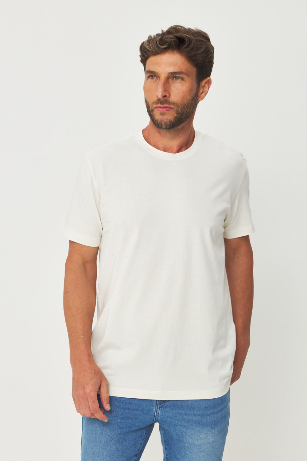 Camiseta Basic Clean Masculina Acostamento Off White
