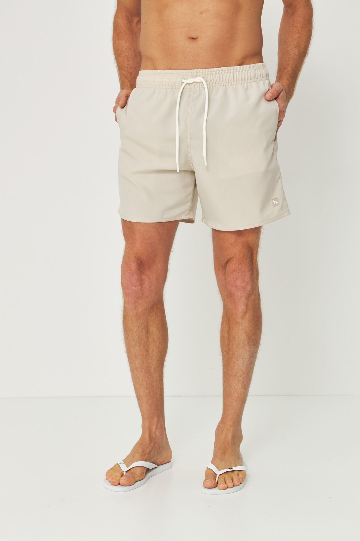 Short Nylon com Cordão no Cós Masculino Acostamento Bege
