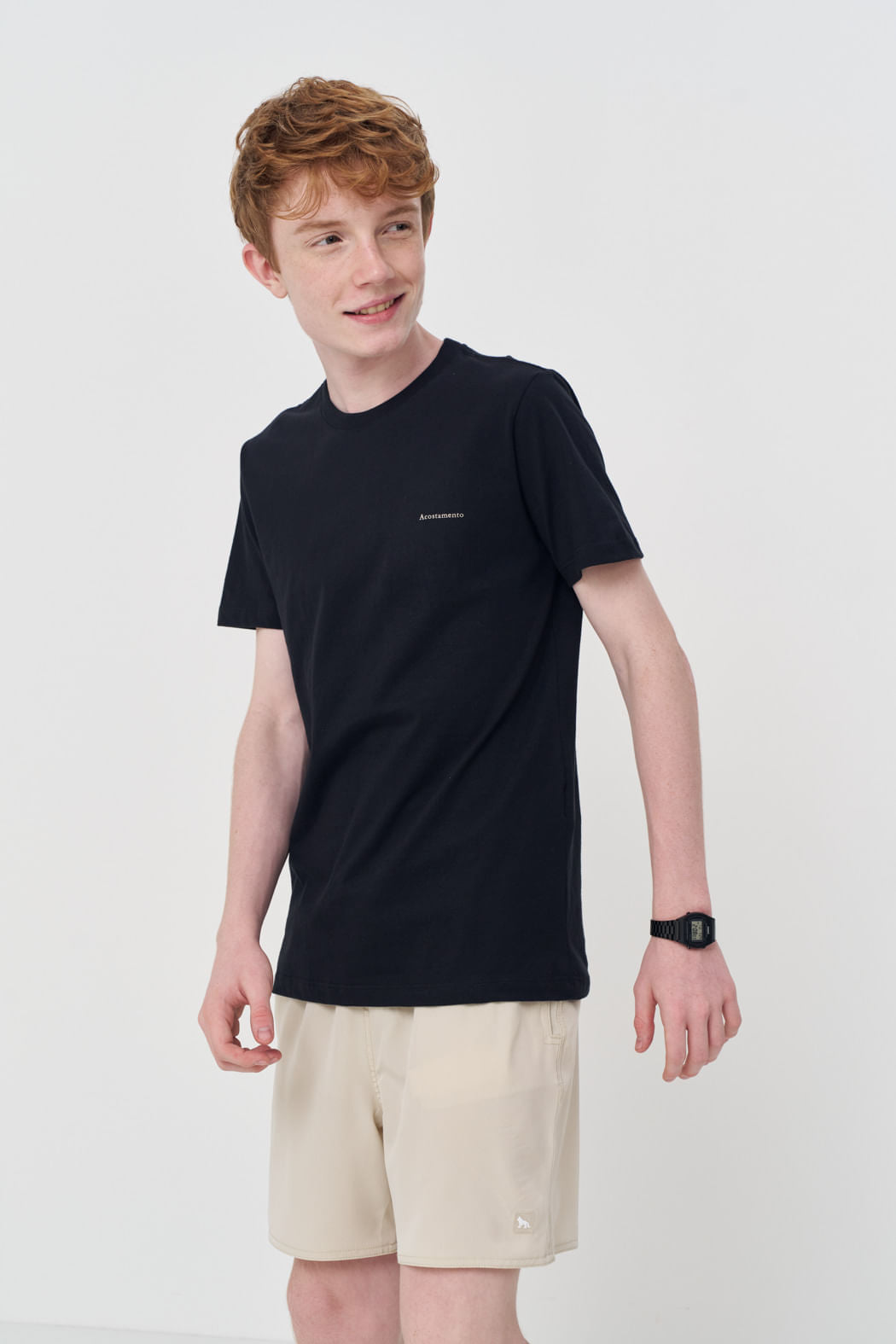 Camiseta Lobo Estampada Menino Acostamento Next Preto