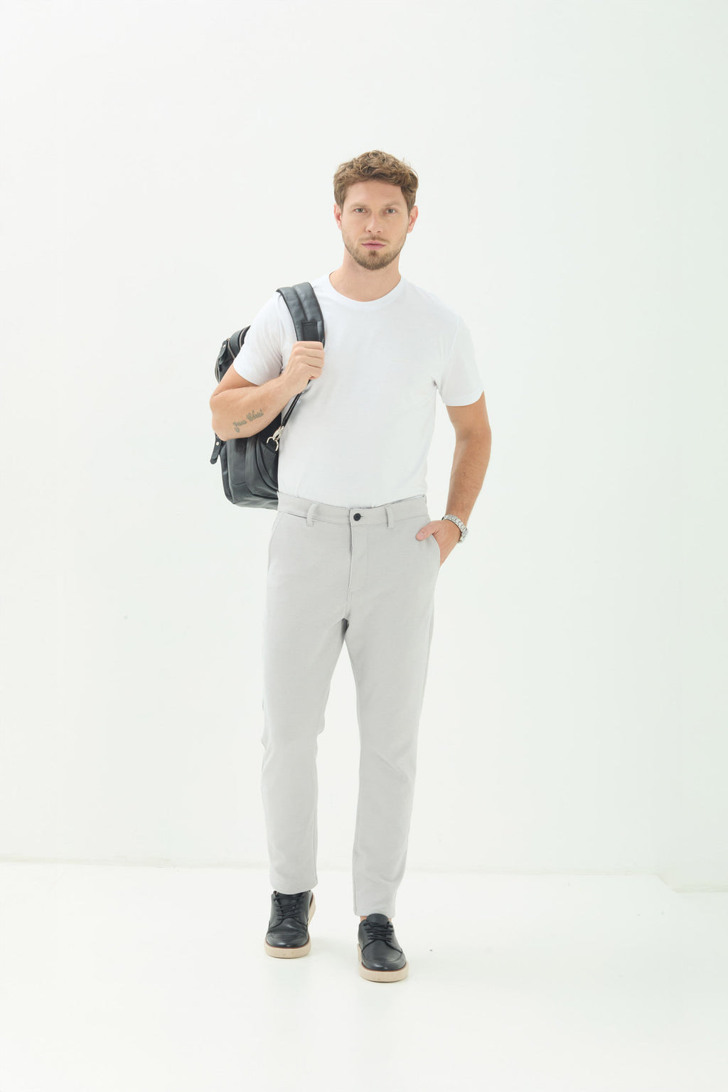 Calça Elastano Masculina Acostamento Cinza