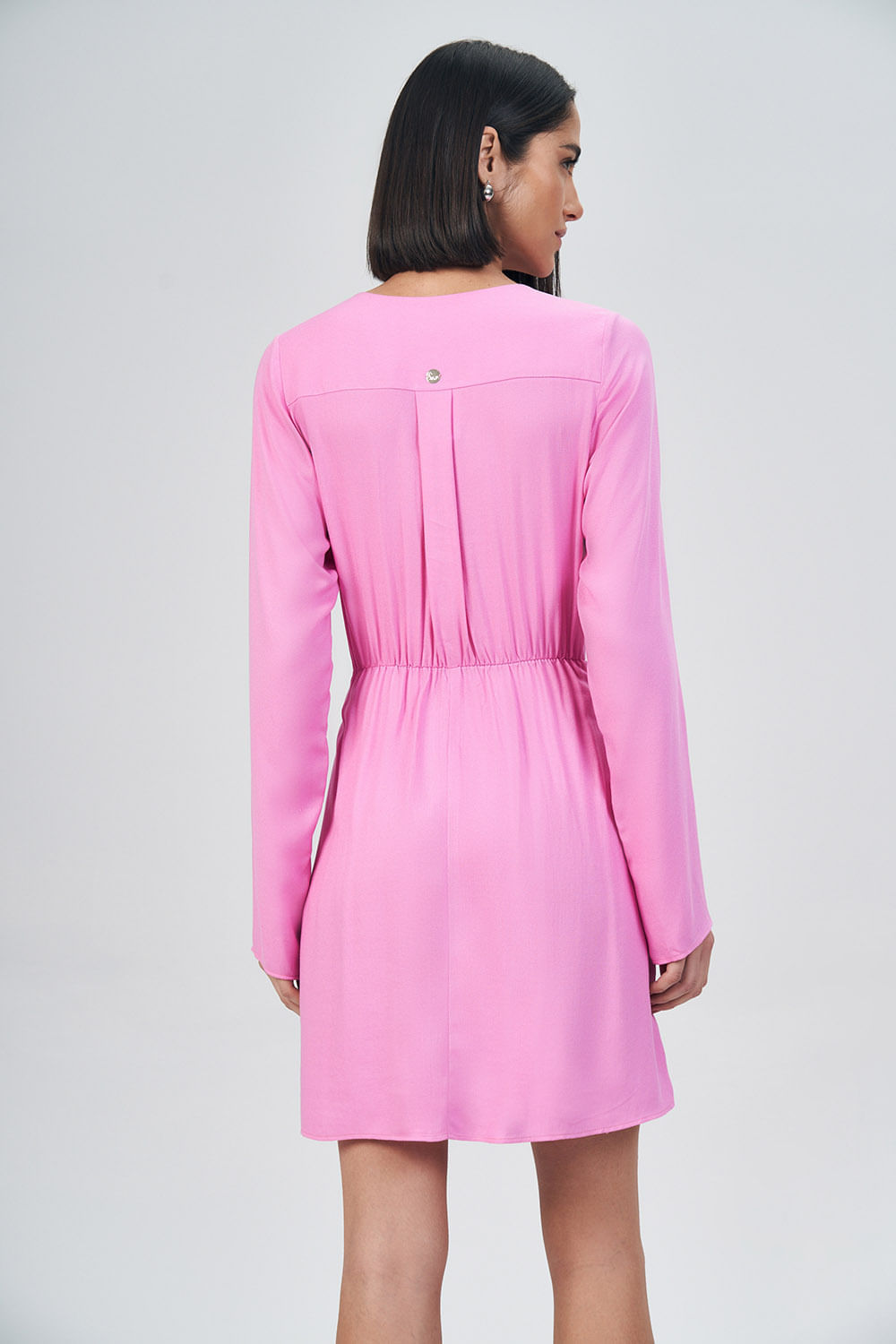 Vestido Decote Transpassado Feminino Acostamento Pink Paradise