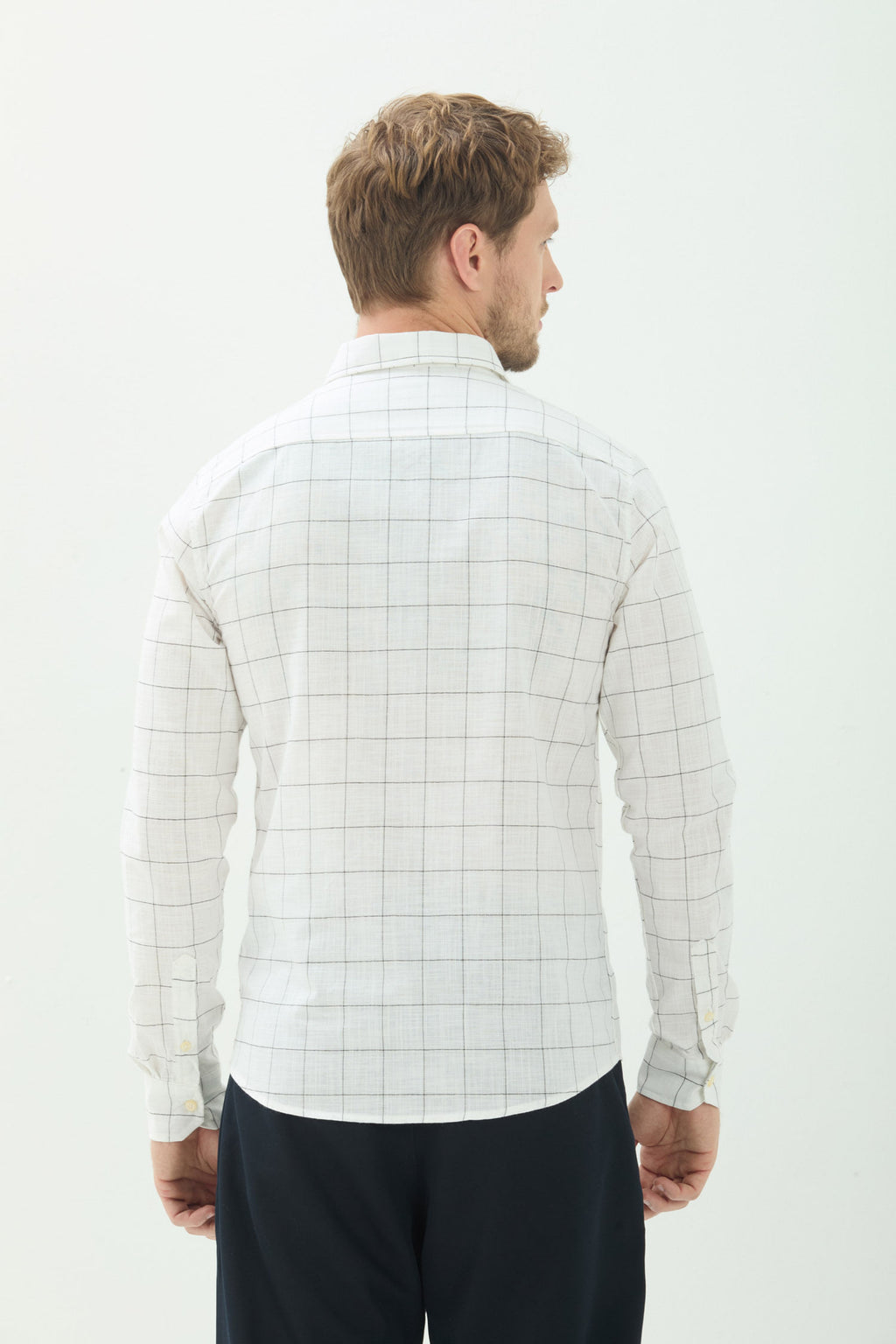 Camisa Manga Longa Xadrez Masculina Acostamento Xadrez Off