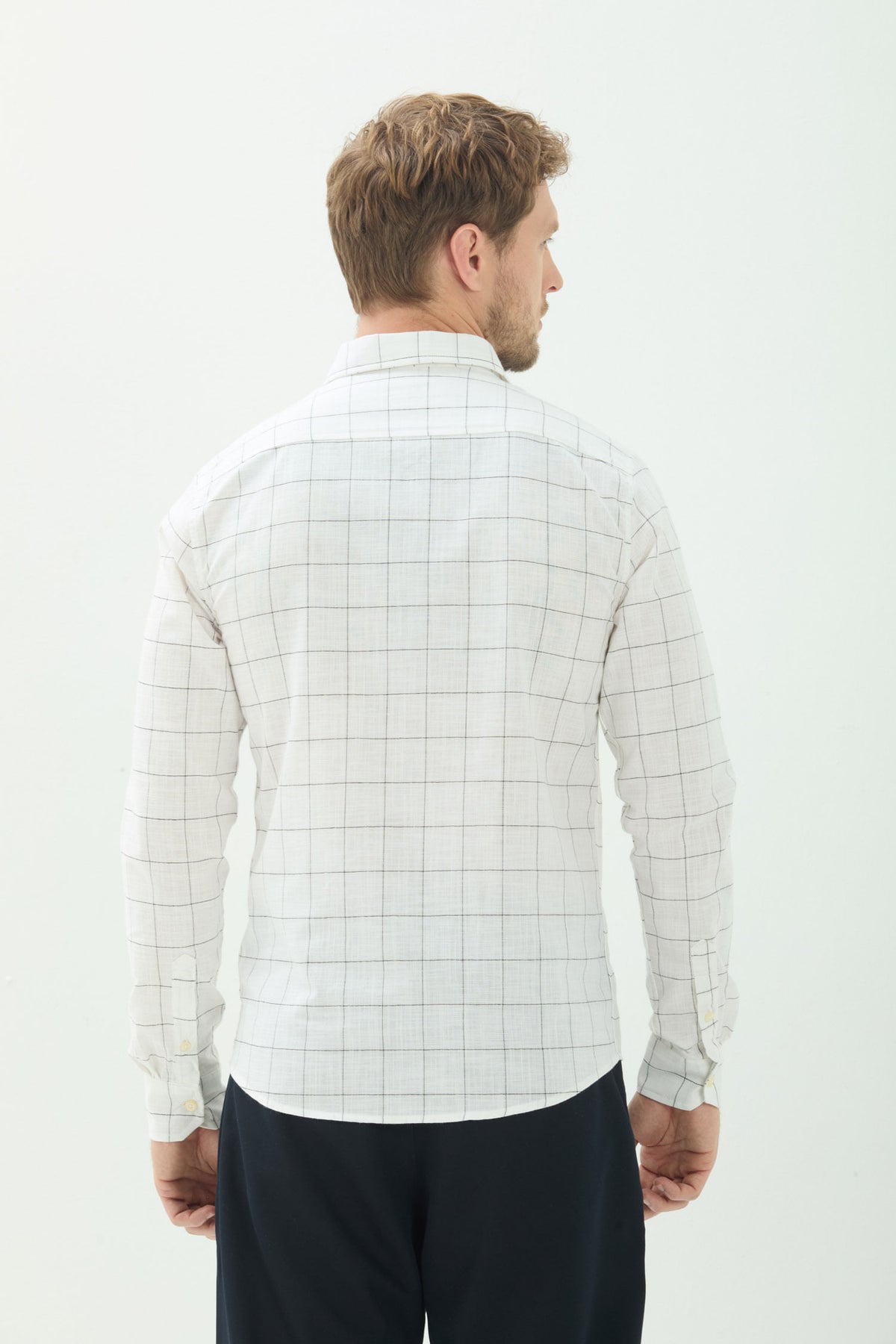 Camisa Manga Longa Xadrez Masculina Acostamento Xadrez Off