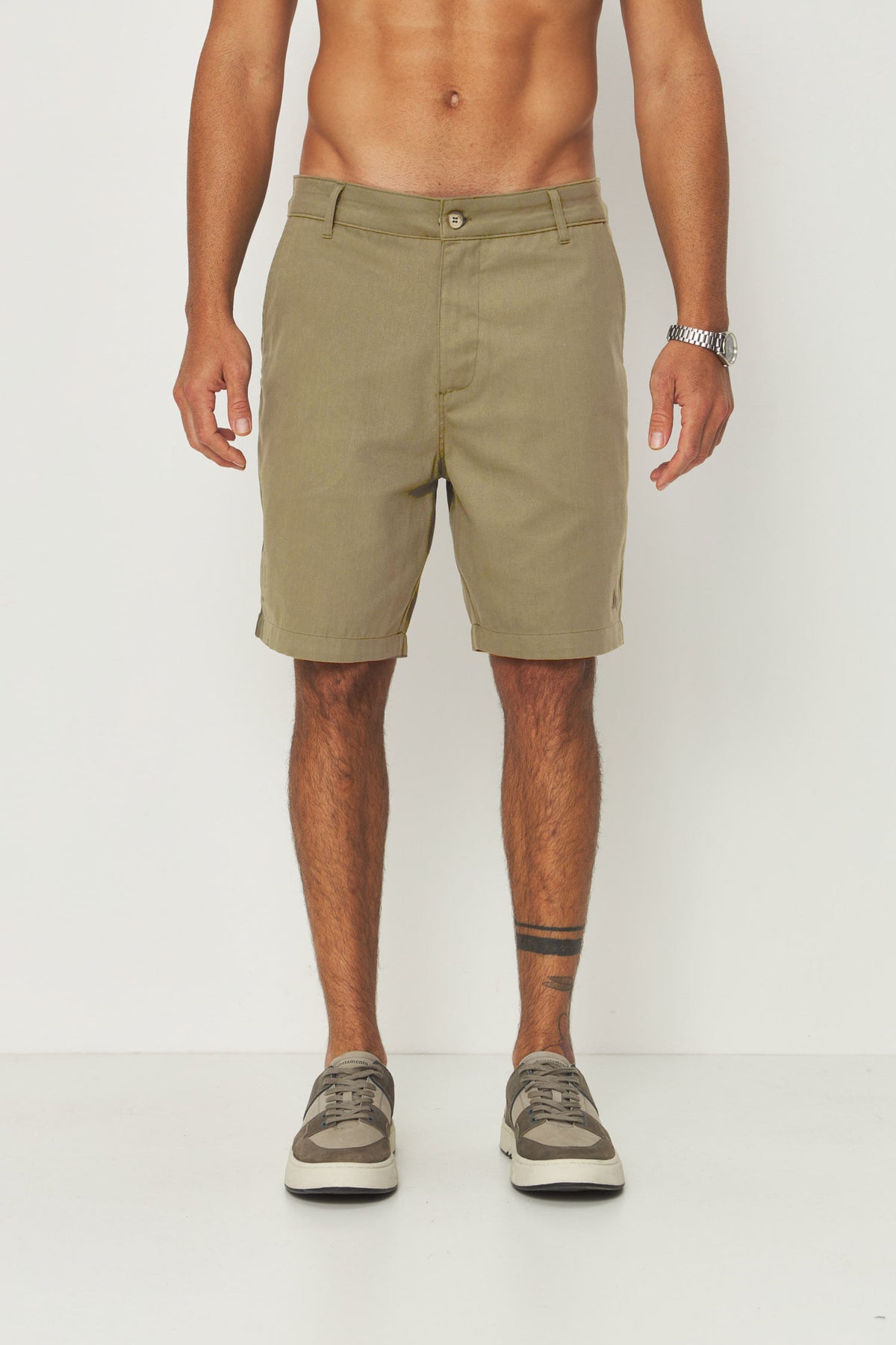 Bermuda Cotton Moderna Masculina Acostamento Areia