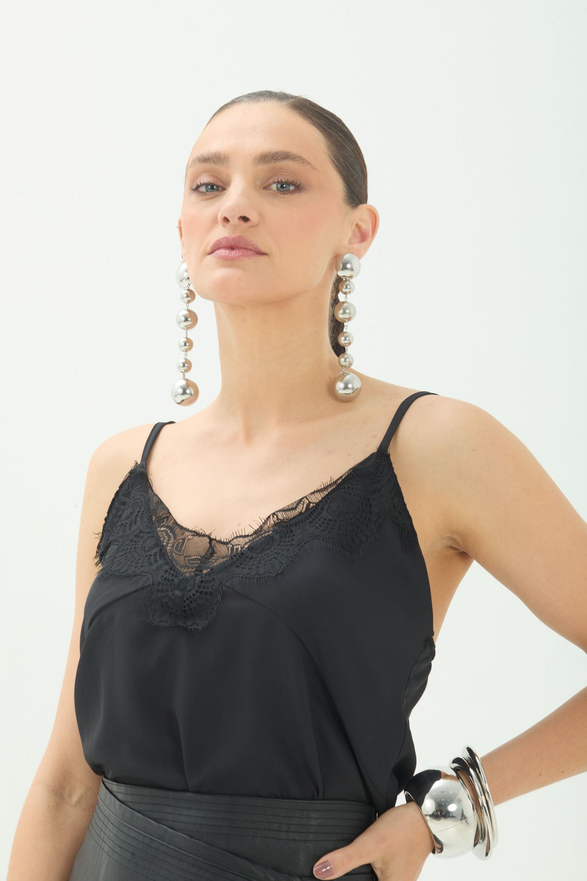 Blusa Alcinha Com Renda ACT Feminina Preto