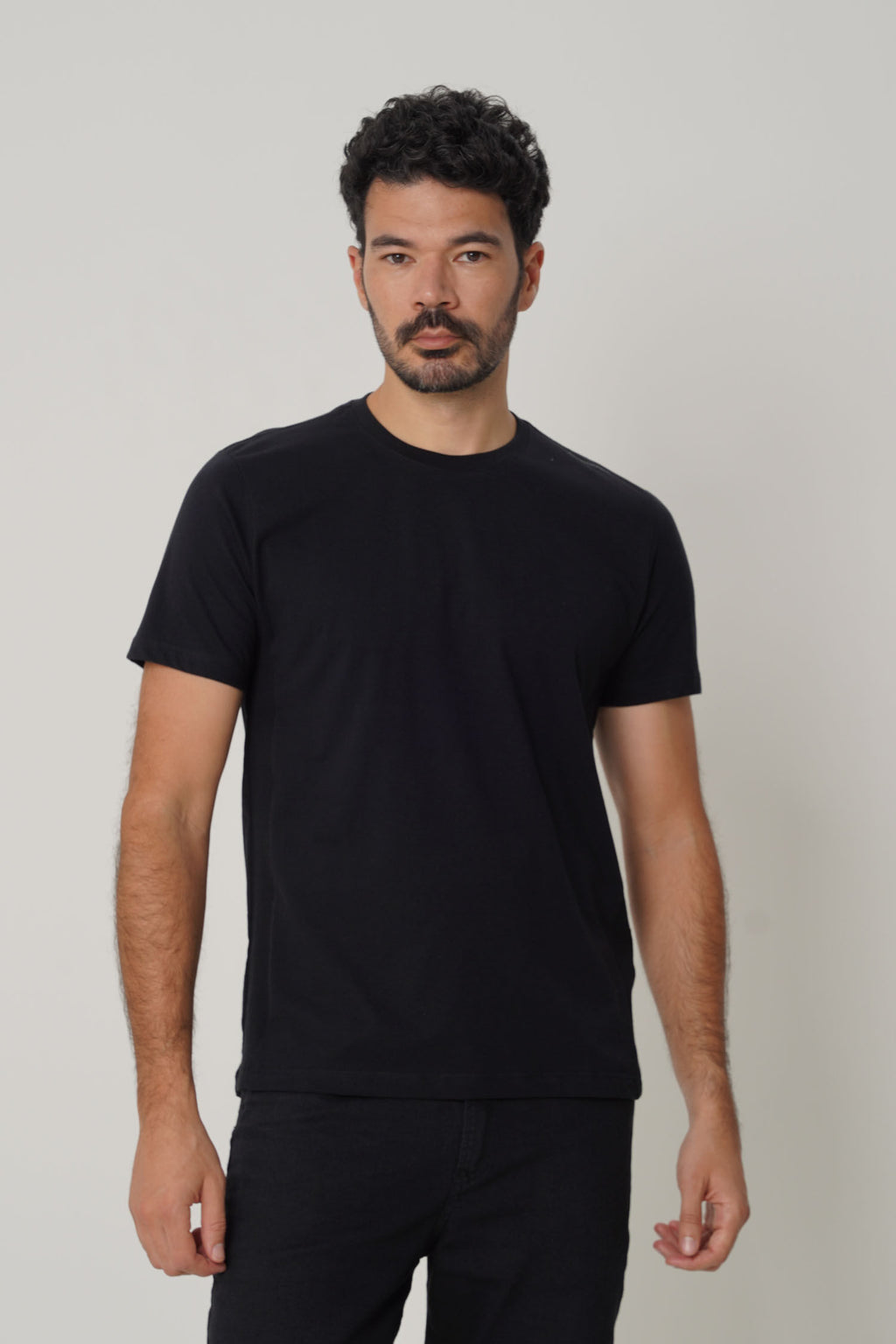 Camiseta Casual Algodão Masculina Acostamento Preto