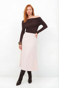 Saia Midi Reta Básica ACT Feminina Dusty Pink