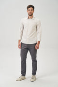 Camisa Manga Longa Xadrez Nature Masculina Acostamento Xadrez Off White C/ Azul E Rosa