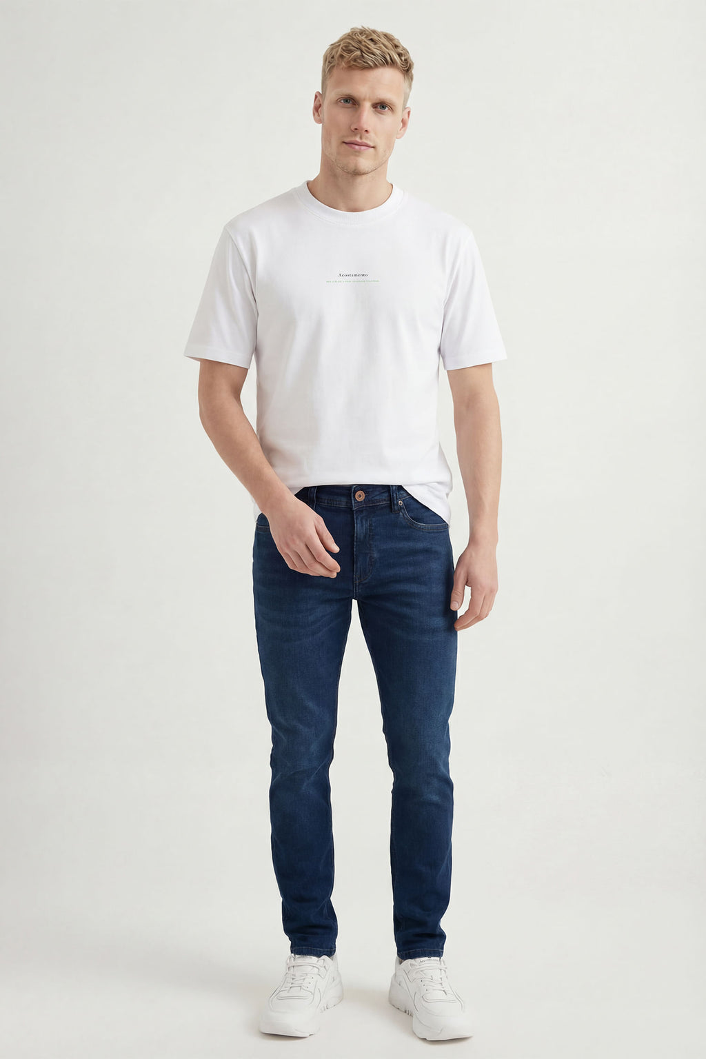 Calça Jeans Skinny Tech Masculina Acostamento Jeans Escuro