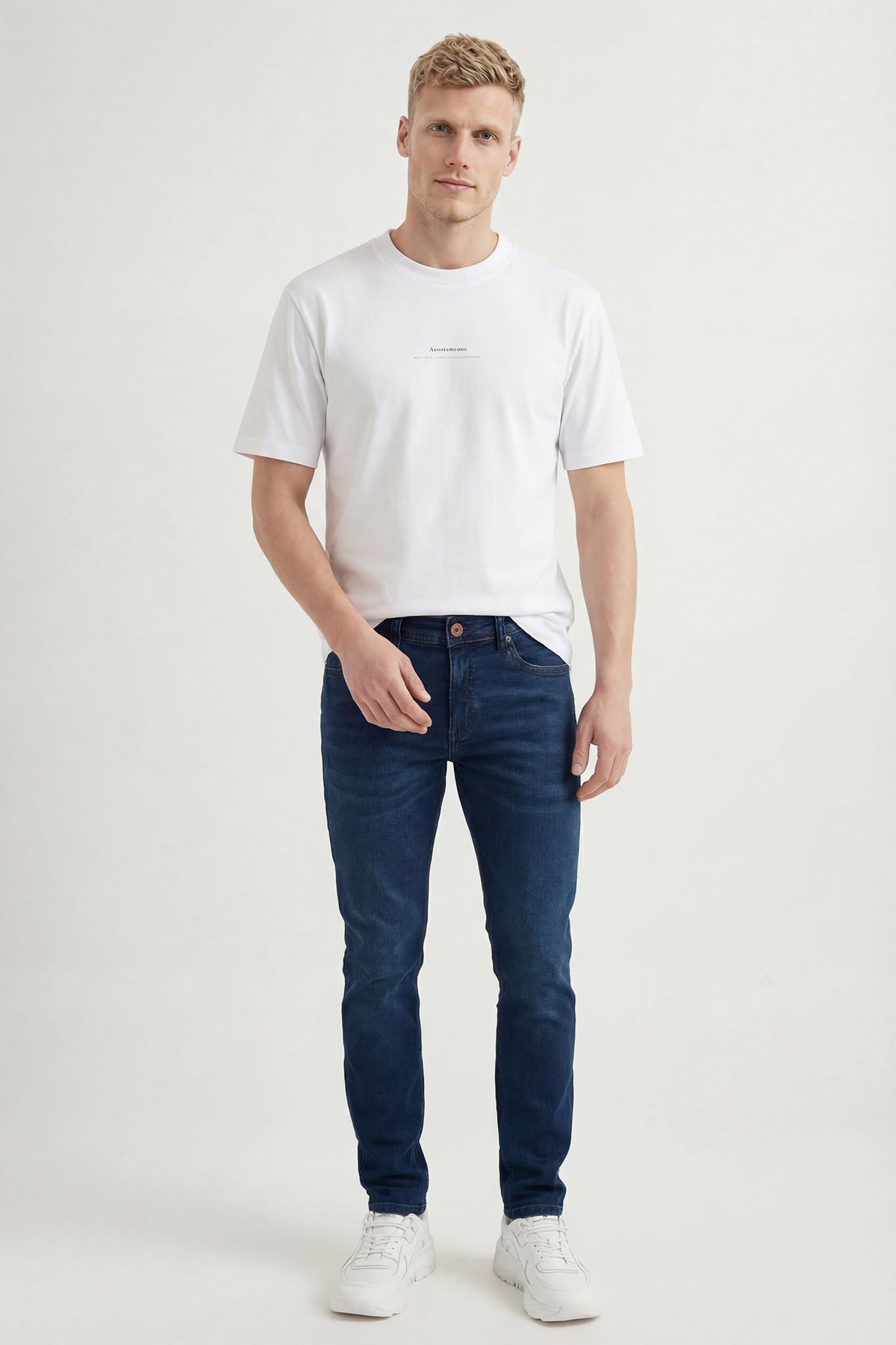 Calça Jeans Skinny Tech Masculina Acostamento Jeans Escuro